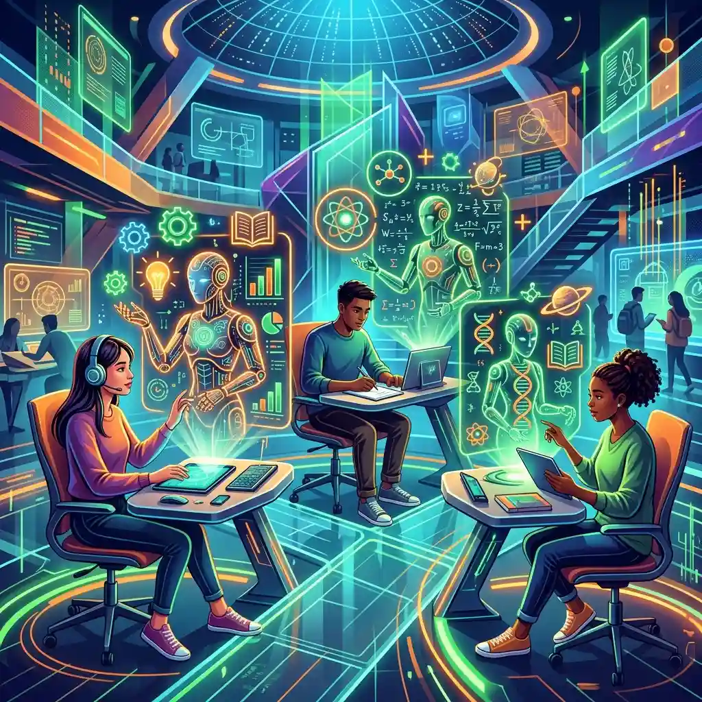 Holographic student avatars and digital tools for customized AI agents