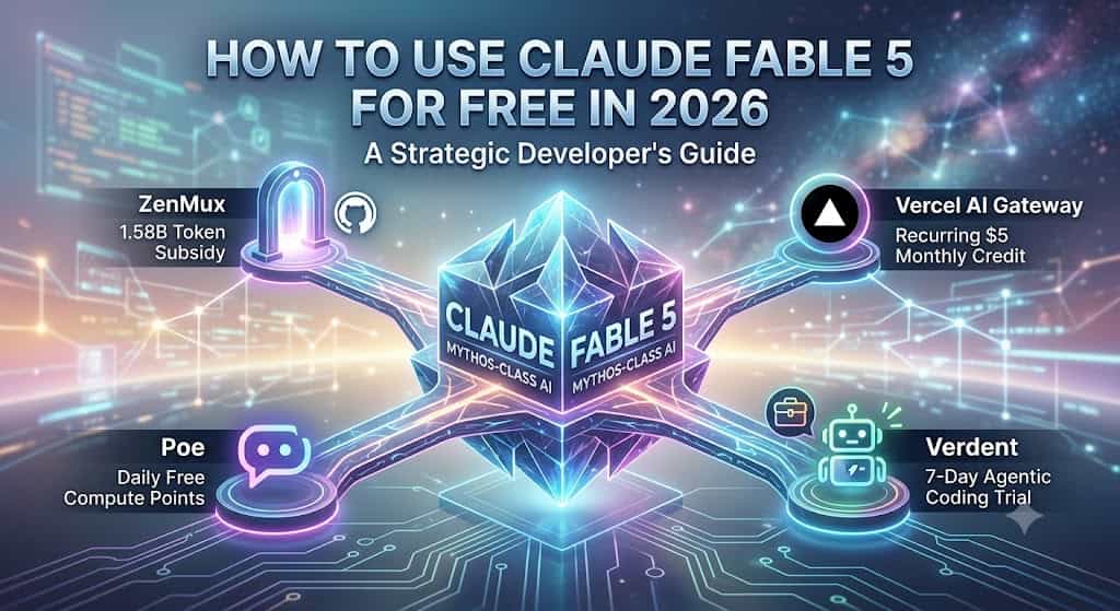 A diagram showing different pathways to get free access to Claude Fable 5